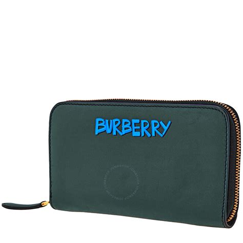 Burberry Men's Graffiti Logo Print Leather Ziparound Wallet